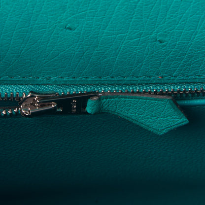 Hermes Ostrich Kelly Sellier 25 Vert Verone 24 of 45