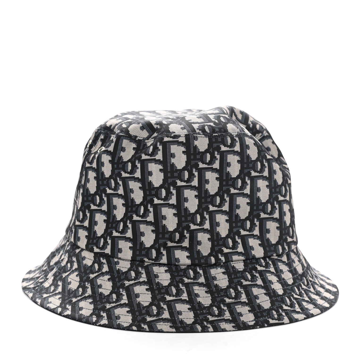 Christian Dior Polyester Cotton Oblique Reversible Teddy-D Brim Bucket Hat 56 Black 4 of 5