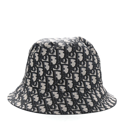 Christian Dior Polyester Cotton Oblique Reversible Teddy-D Brim Bucket Hat 56 Black 4 of 5
