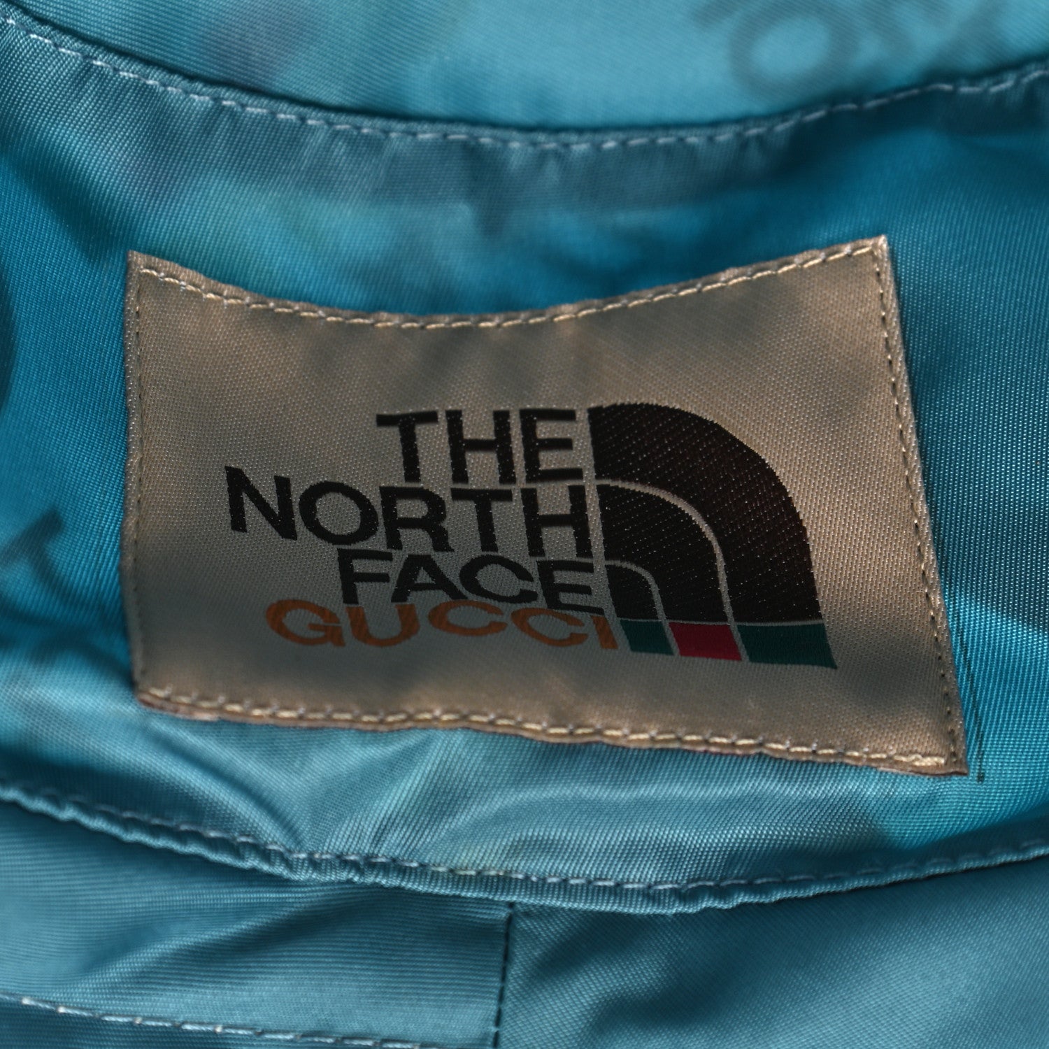 Gucci X THE NORTH FACE Nylon Reversible Self-Tie Bucket Hat L Beige Sky Blue 8 of 9