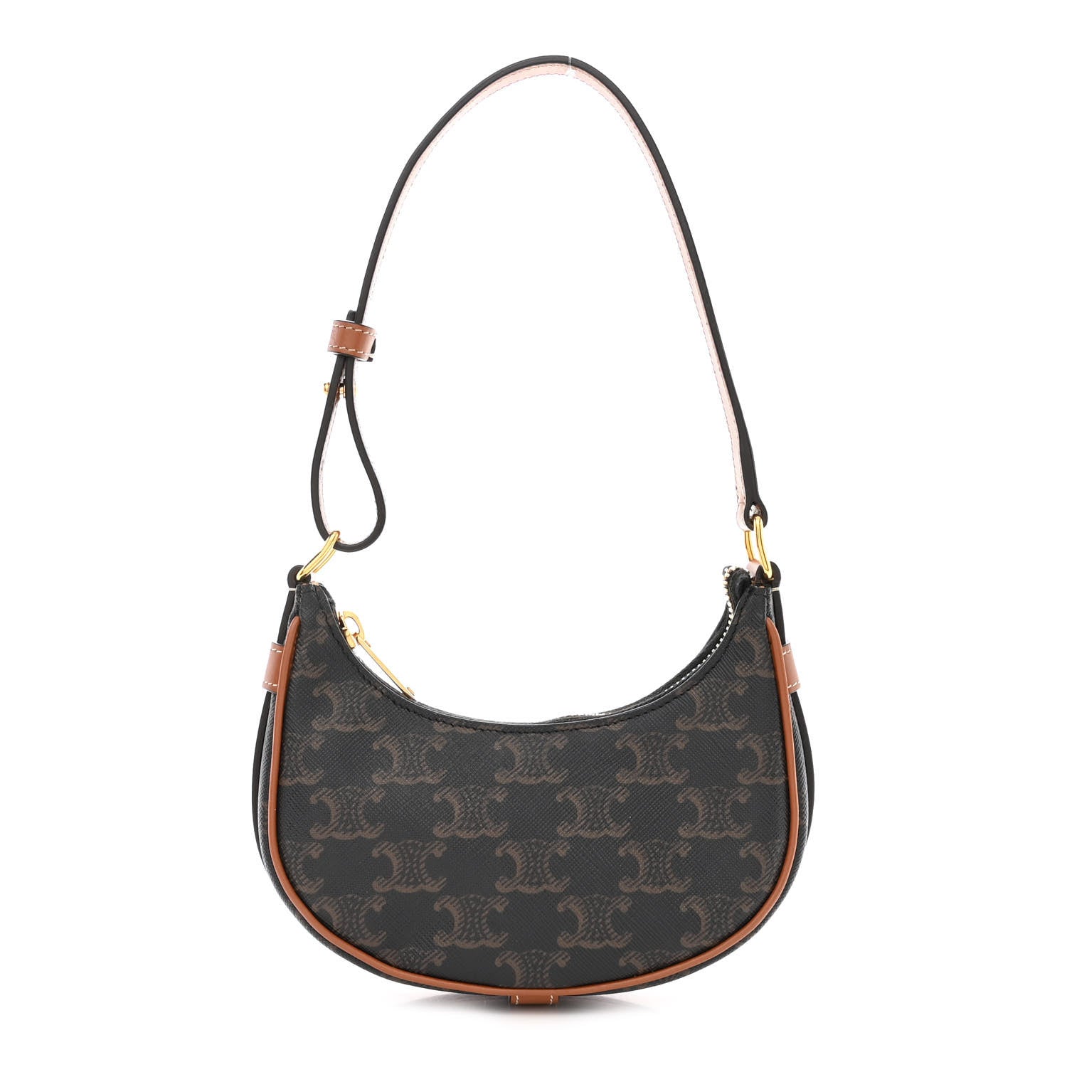 Celine Canvas Calfskin Mini Ava Triomphe Shoulder Bag Tan 1 of 10