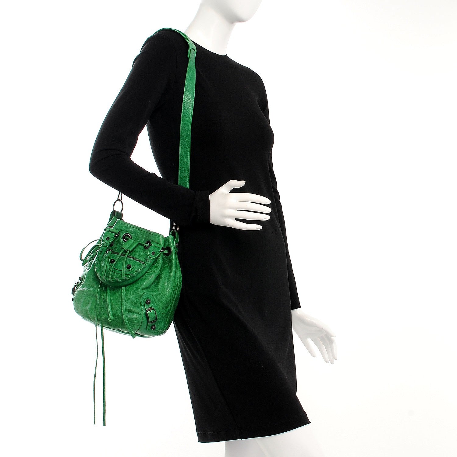 Balenciaga Agneau Classic Hardware Mini Pompon Vert Poker 2 of 11