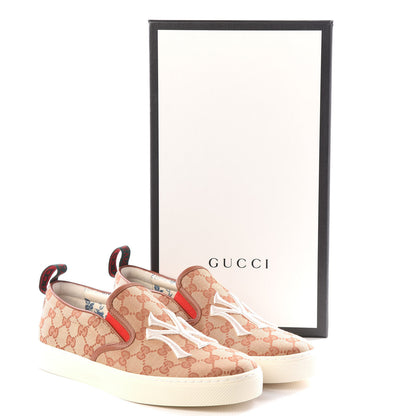 Gucci X MLB GG Monogram NY Yankees Embroidered Mens Slip On Sneakers 8 Beige Ruggine Rust 9 of 9
