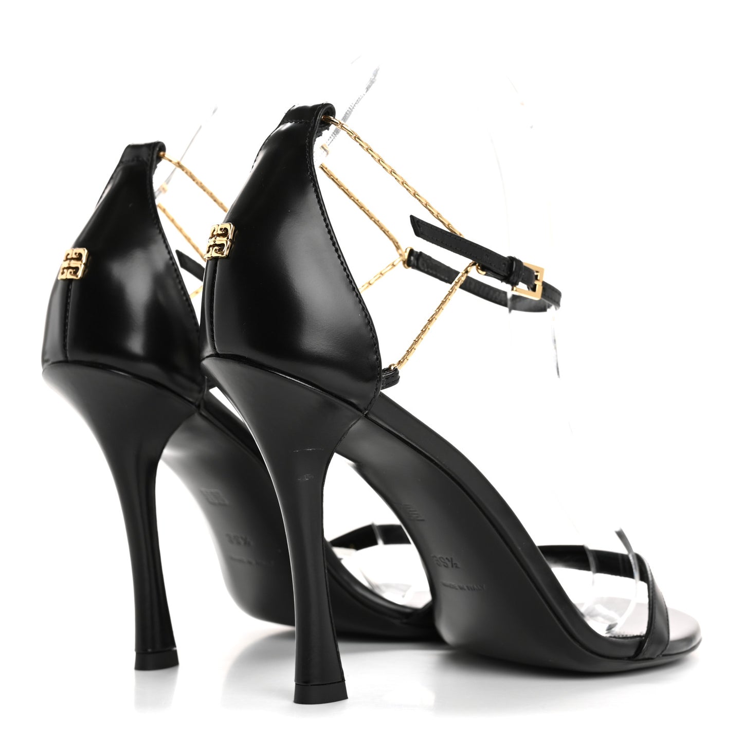 Lambskin 4G Liquid 90mm Heel Sandals 39.5 Black