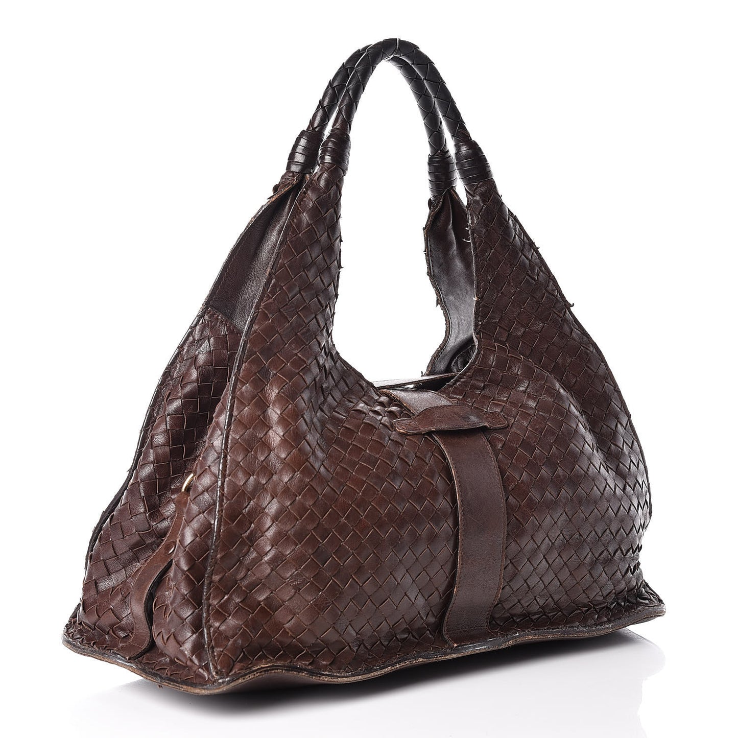 Nappa Intrecciato Shoulder Bag Brown