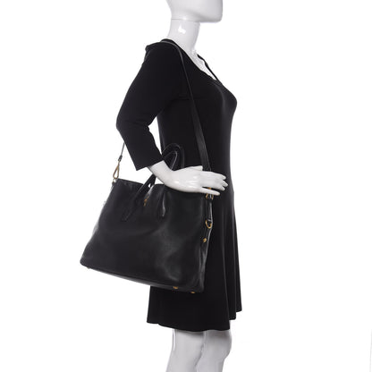 Prada Vitello Daino Tote Black 2 of 10