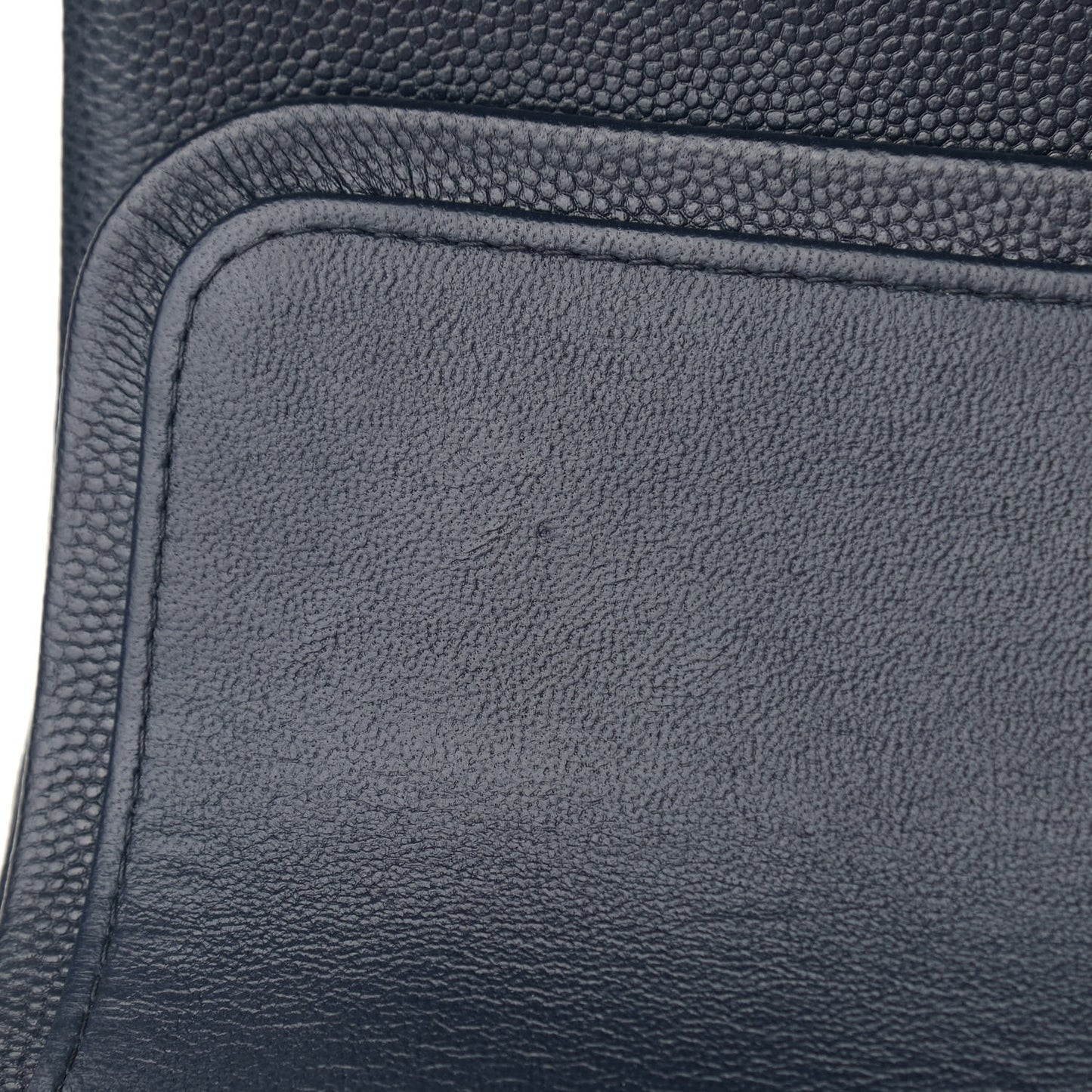 Caviar Quilted Medium Double Flap Navy