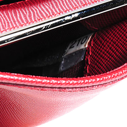 Prada Saffiano Credit Card Wallet Fuoco 6 of 7