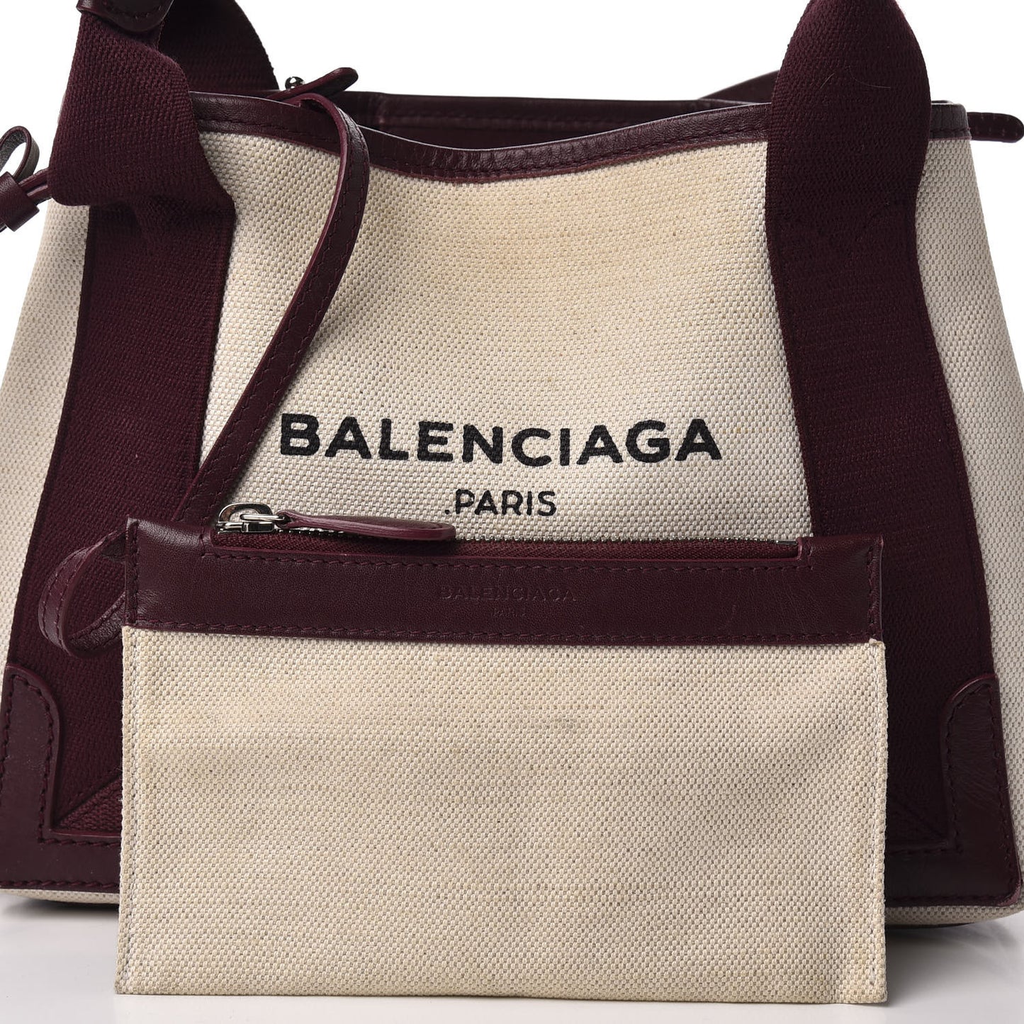 Cotton Canvas Calfskin Navy Cabas XS Natural Rouge Pourpre