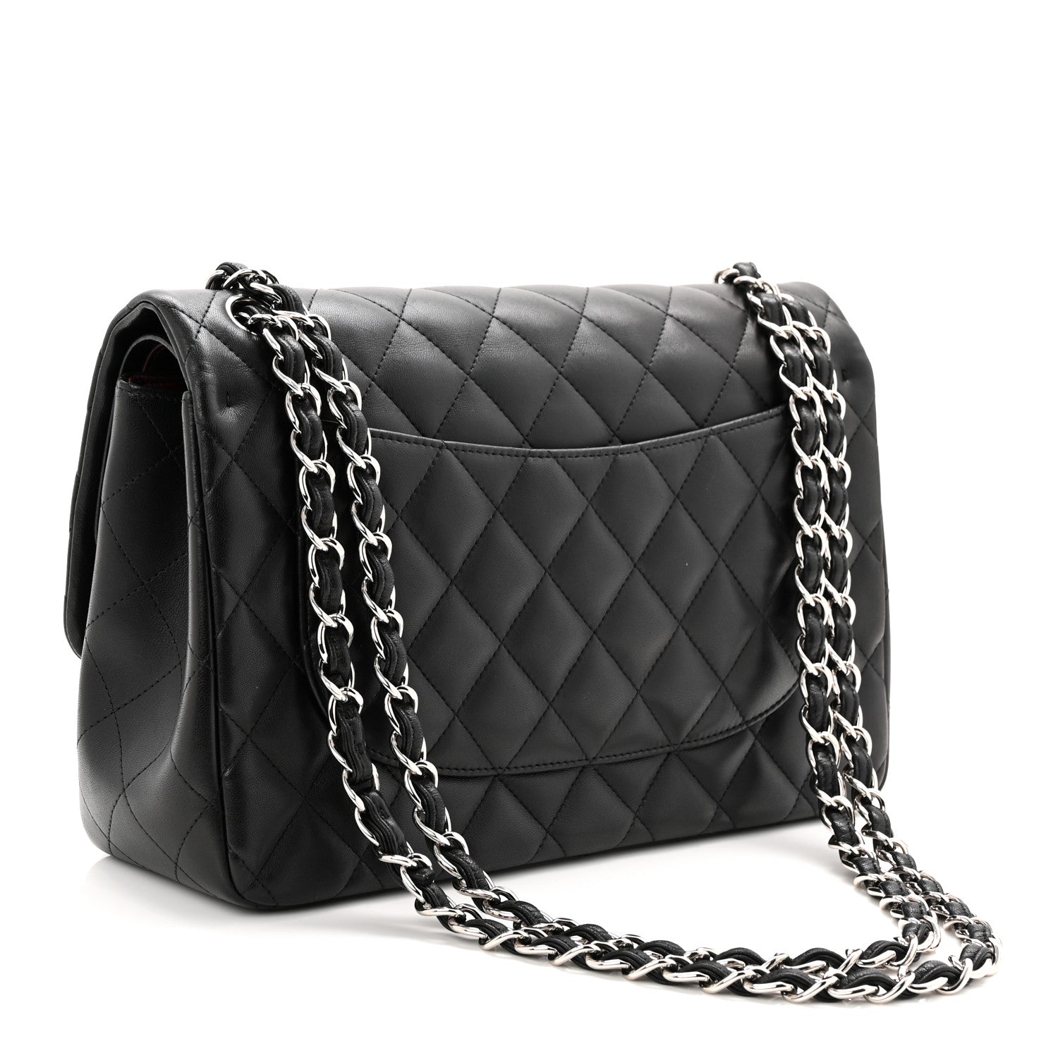 Chanel Lambskin Quilted Jumbo Double Flap Black 3 of 10