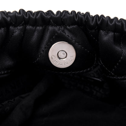 Chanel Satin Diamond Stitch Croissant Pochette Black 8 of 12