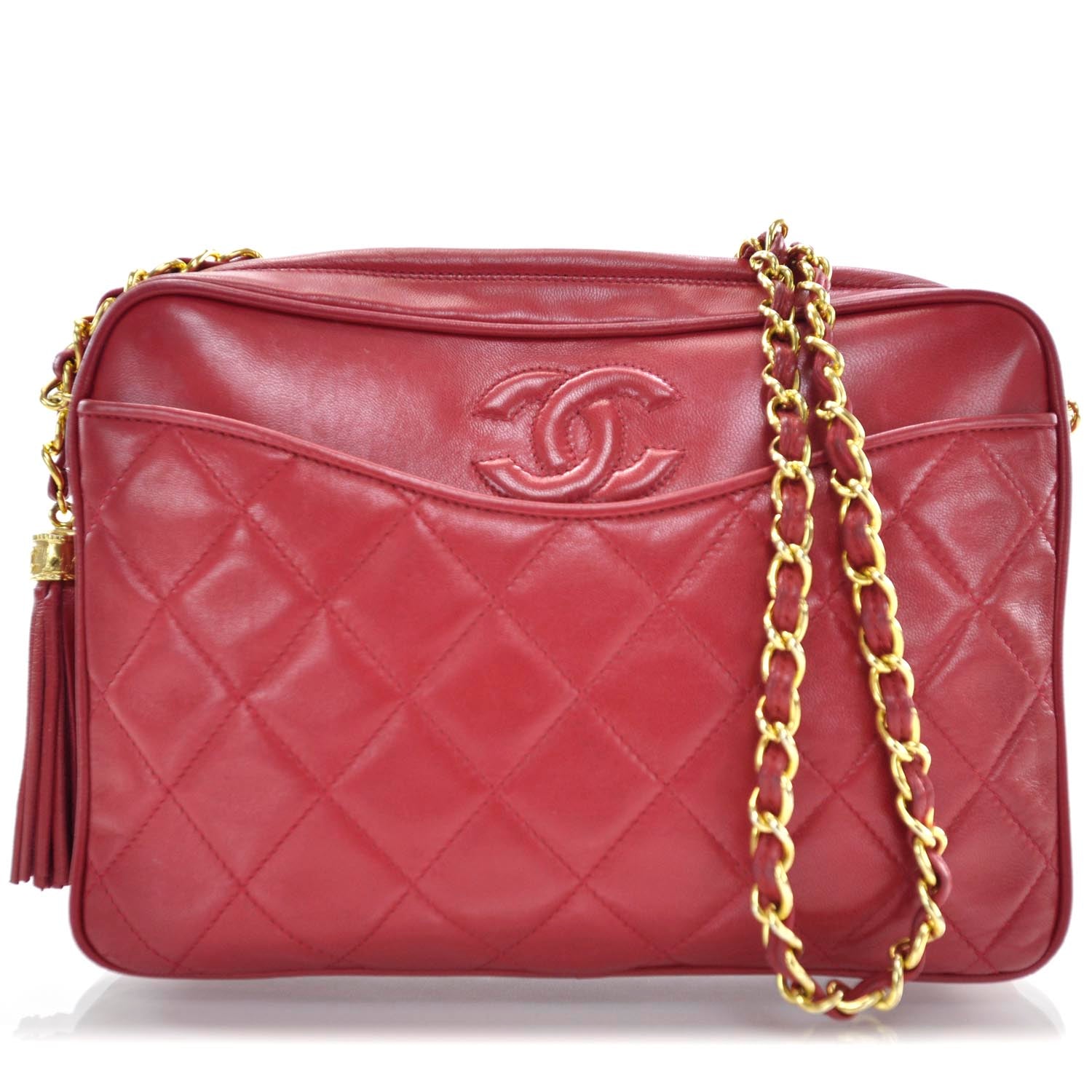 Chanel Lambskin Tassel Camera Case Red 1 of 11