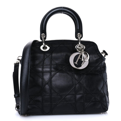 Christian Dior Lambskin Cannage Medium Granville Tote Black 1 of 10