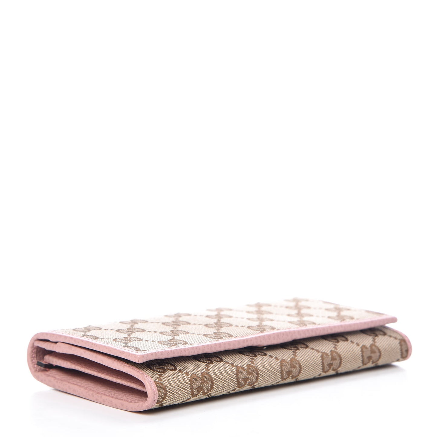Monogram Dollar Calfskin Continental Flap Wallet Beige Ebony Soft Pink