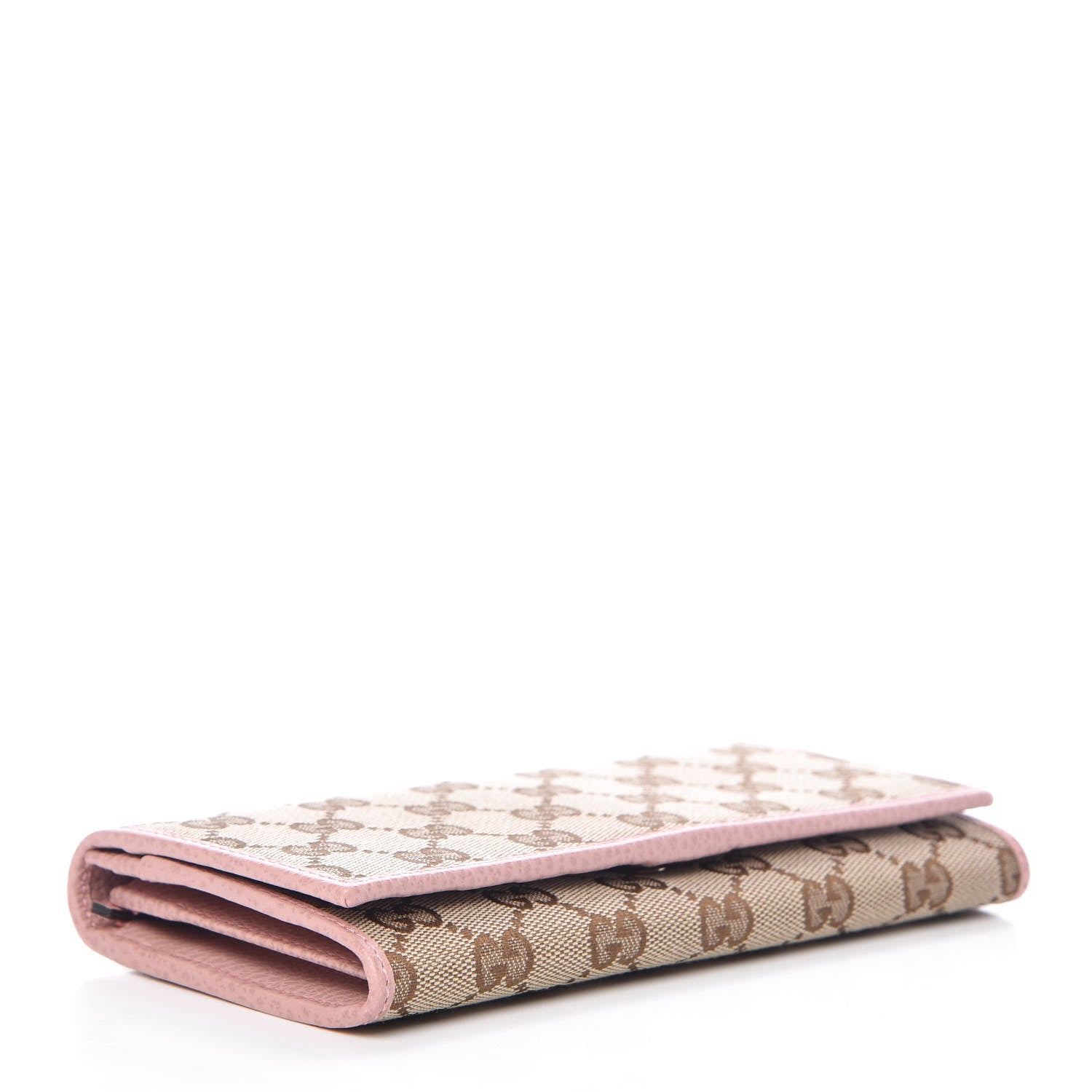 Gucci Monogram Dollar Calfskin Continental Flap Wallet Beige Ebony Soft Pink 4 of 7
