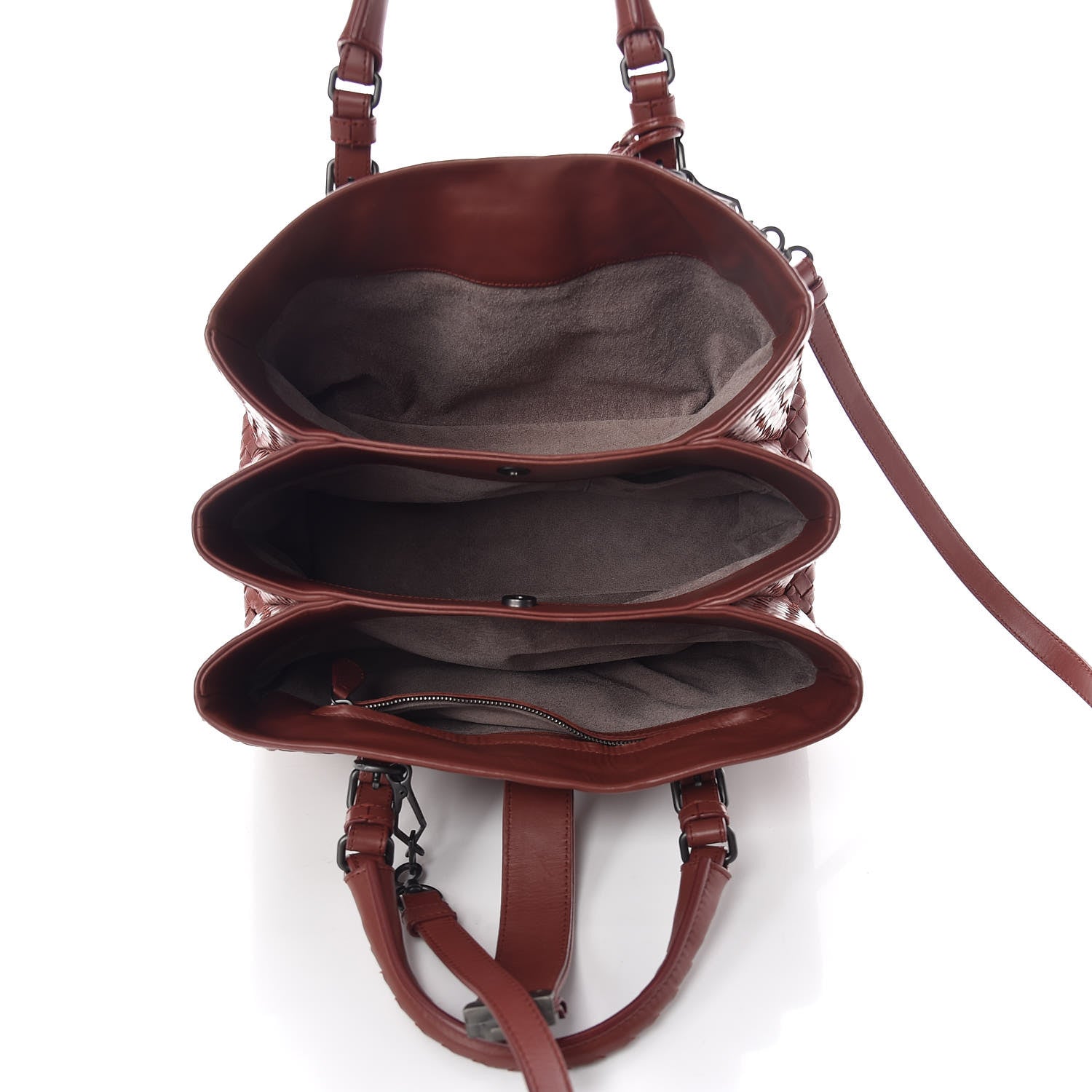 Bottega Veneta Calfskin Leggero Intrecciato Small Roma Brique 5 of 12