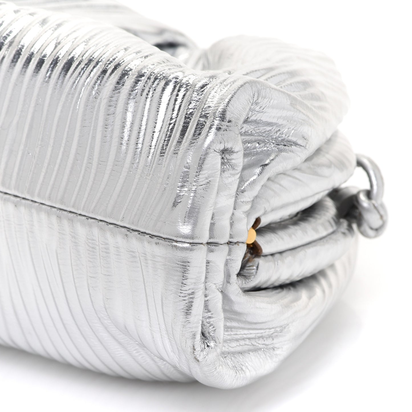 Metallic Bark Calfskin The Mini Pouch Silver