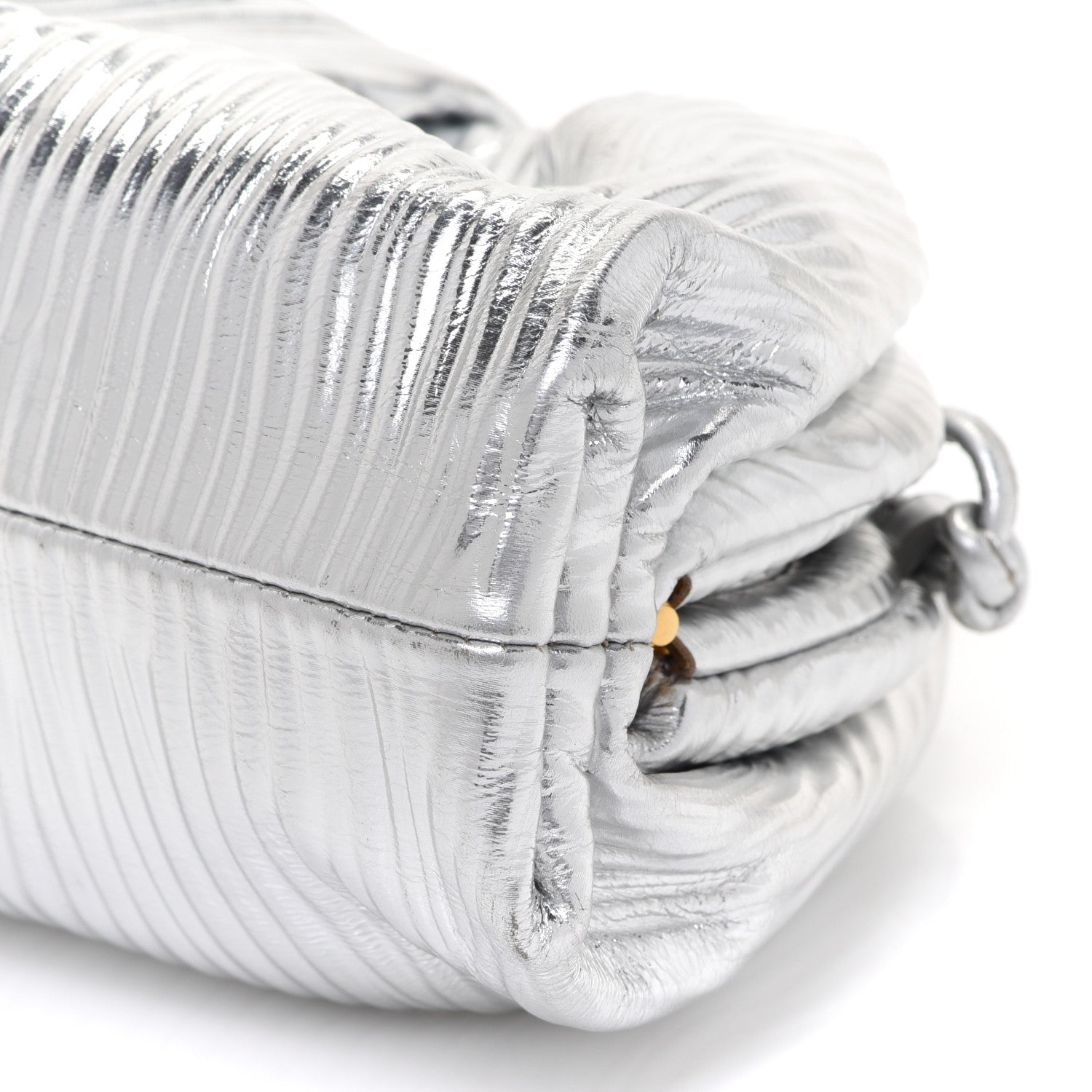 Bottega Veneta Metallic Bark Calfskin The Mini Pouch Silver 10 of 10