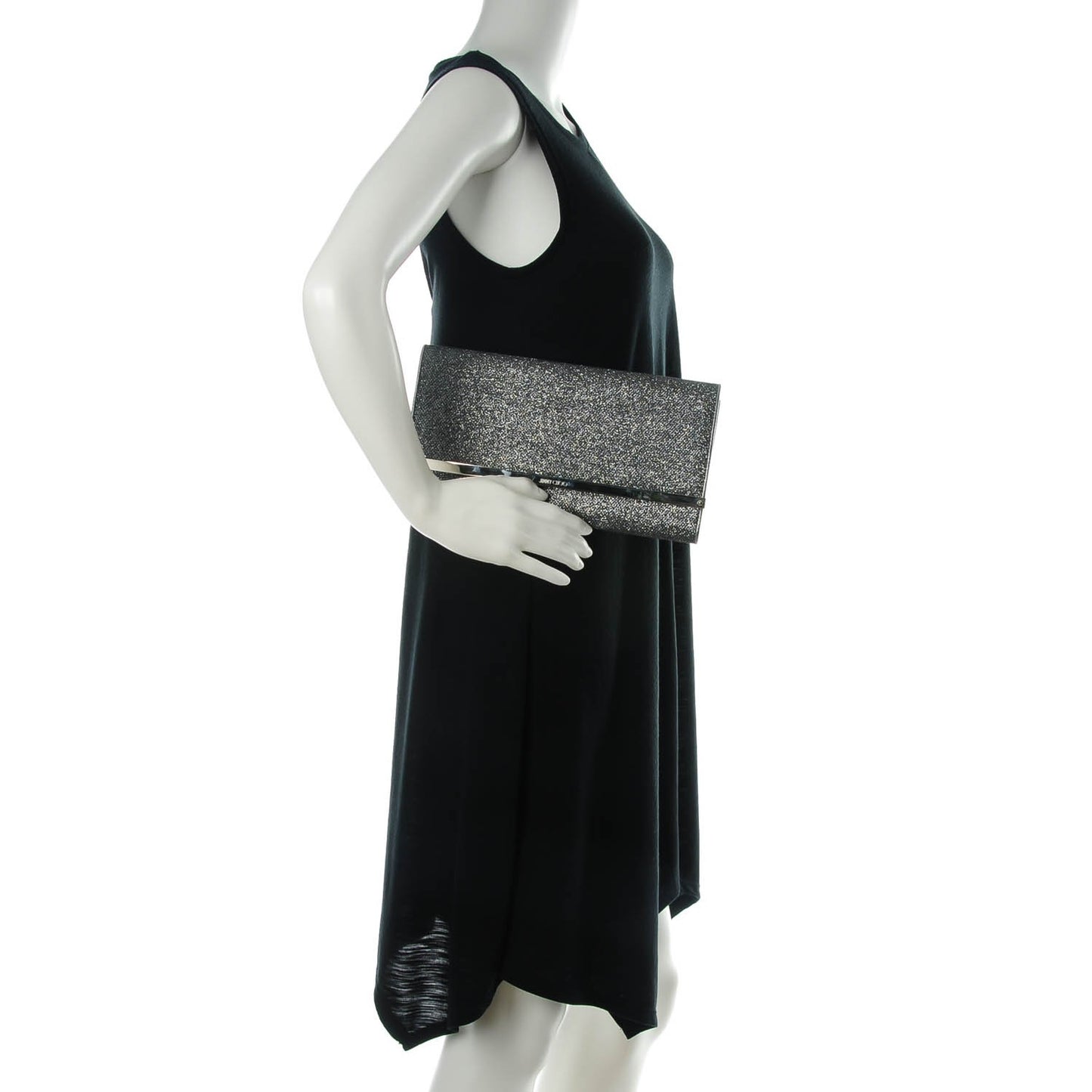 Lame Glitter Maia Clutch Grey