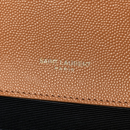 Saint Laurent Grain De Poudre Textured Mixed Matelasse Triquilt Large Monogram Satchel Dune 7 of 14