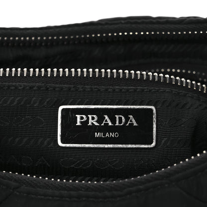 Prada Re-Nylon Triangle Padded Patchwork Shoulder Bag Black 6 of 17