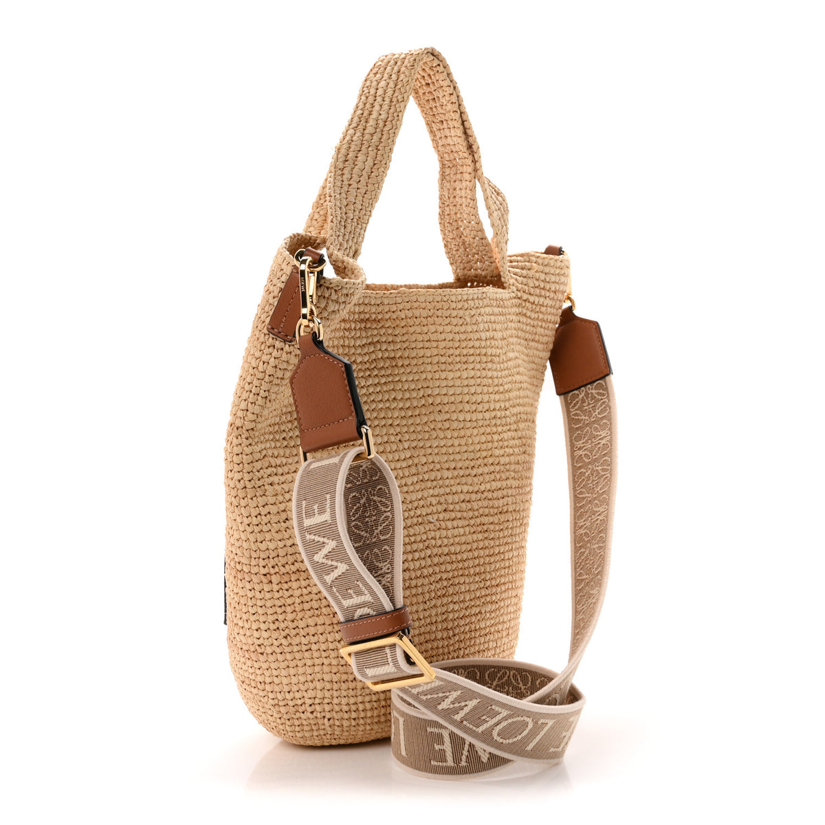 Loewe Raffia Mini Slit Tote Bag Natural Tan 3 of 9