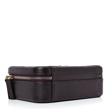Chanel Iridescent Caviar Quilted Medium CC Filigree Vanity Case Burgundy 4 of 15