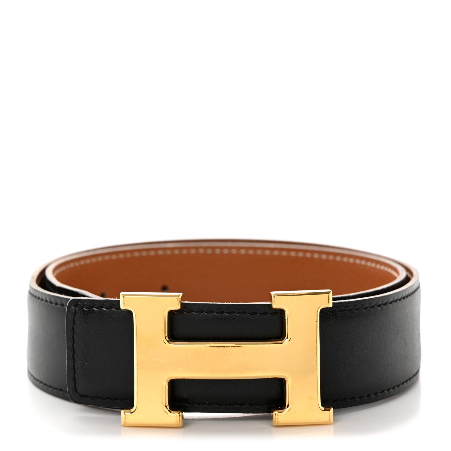 Hermes Swift Epsom 24mm Mini H Belt 70 28 Black Gold 1 of 8