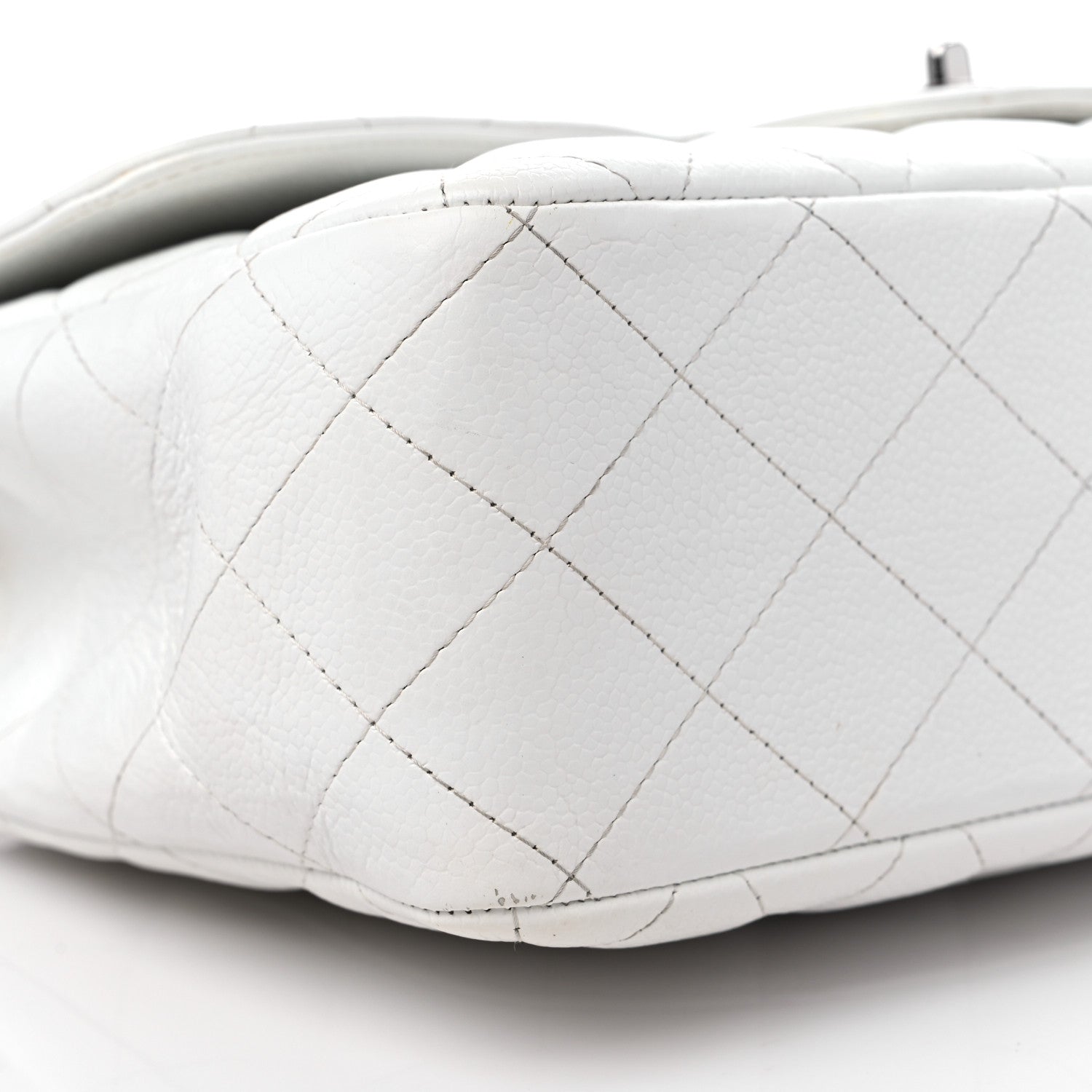 Chanel Caviar Quilted Jumbo Single Flap White 8 of 12