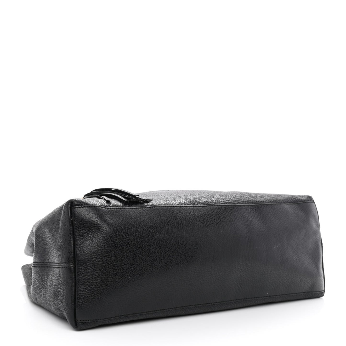Pebbled Calfskin Large Soho Chain Shoulder Bag Black