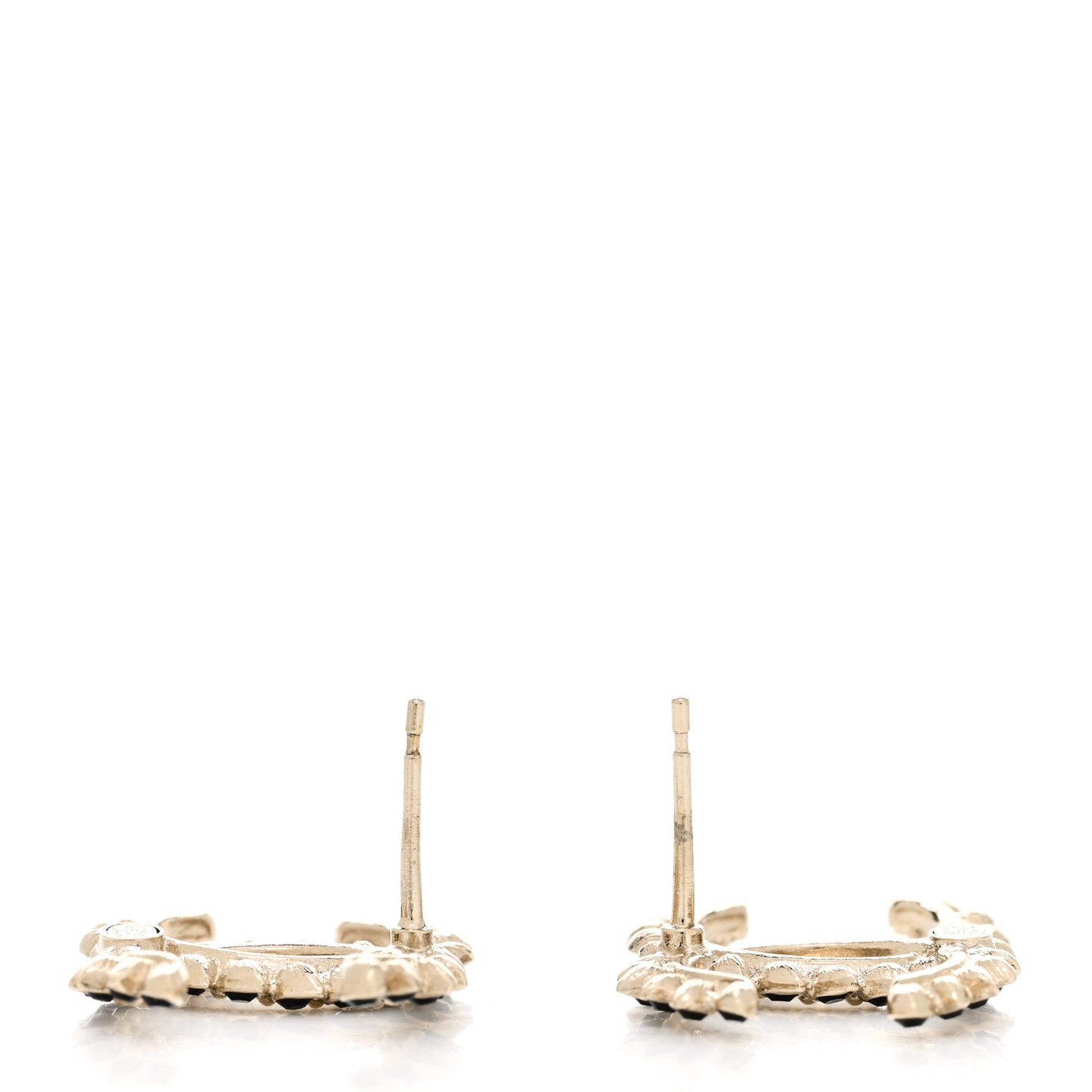 Strass Crystal Dazzling Wheat CC Earrings Black Gold