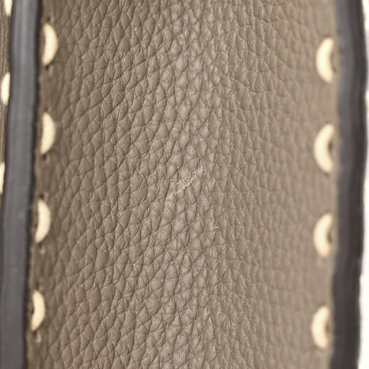 Fendi Vitello Granato Camoscio Selleria Macro Stitchings Small Peekaboo I SEE U Satchel Tartufo 11 of 13
