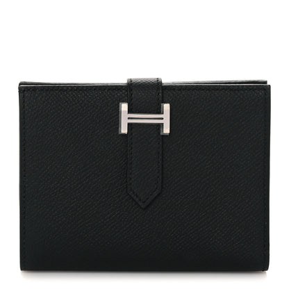 Hermes Epsom Bearn Compact Wallet Black 1 of 8