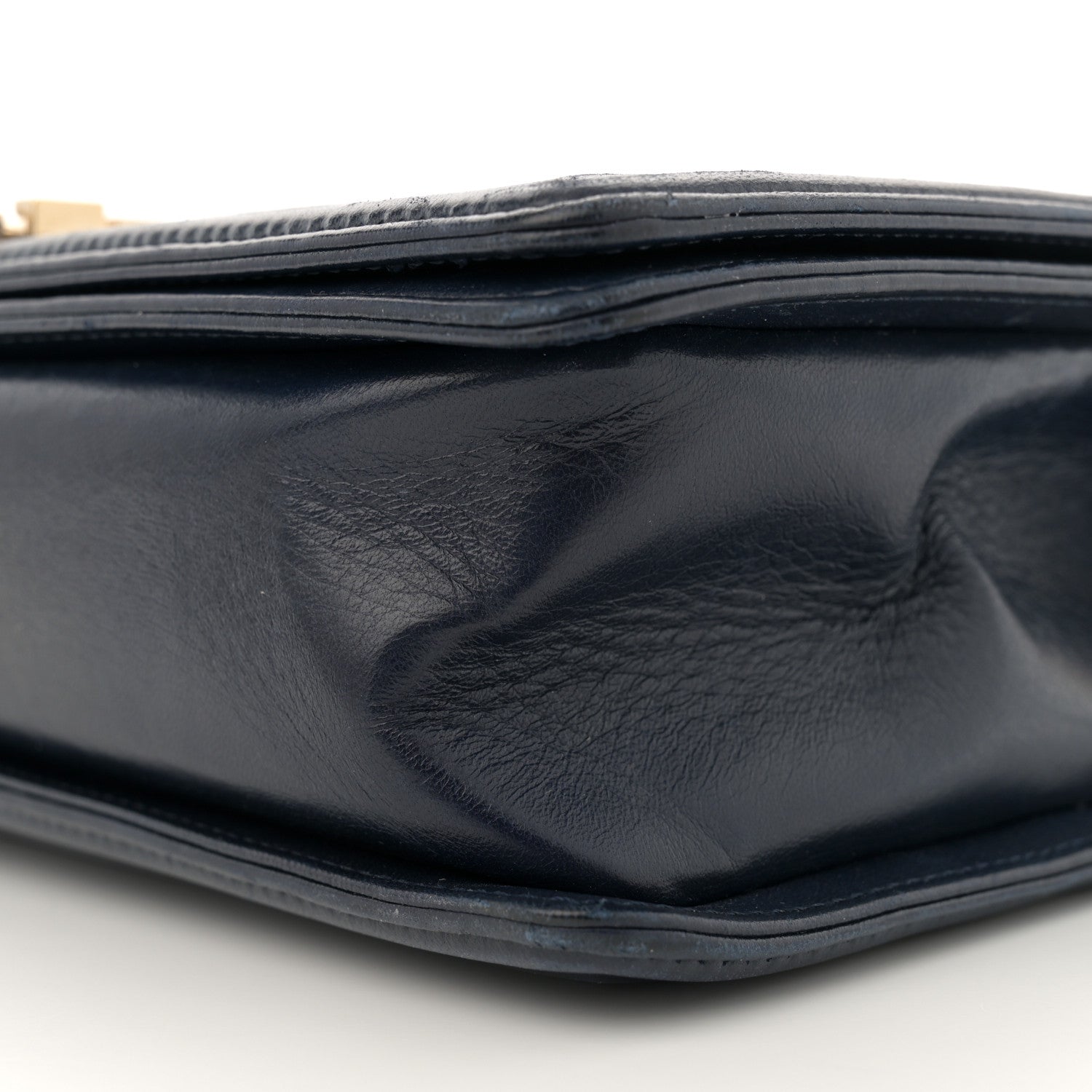 Chanel Lambskin Quilted New Medium Boy Flap Dark Navy Blue 10 of 16