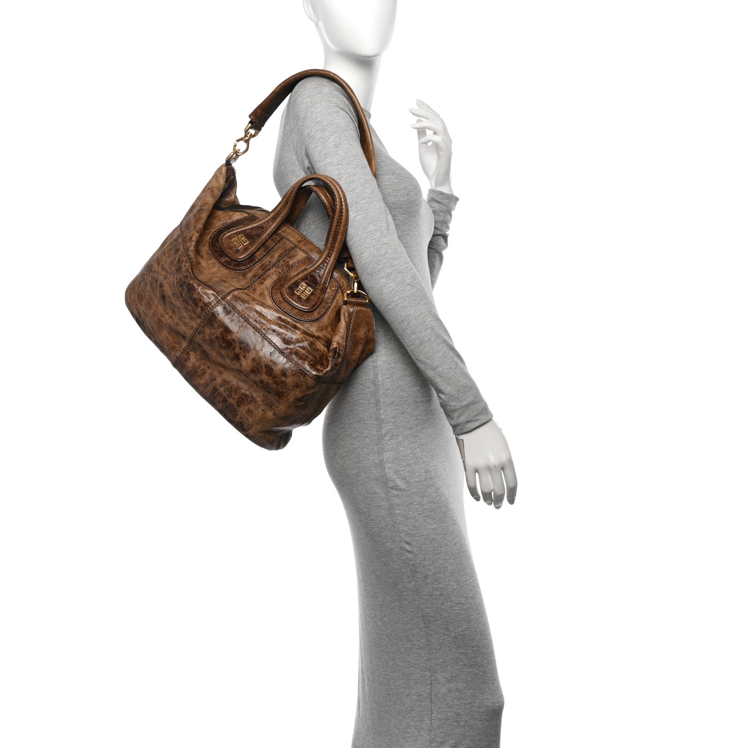 Givenchy Crackled Calfskin Medium Nightingale Light Brown 3 of 11