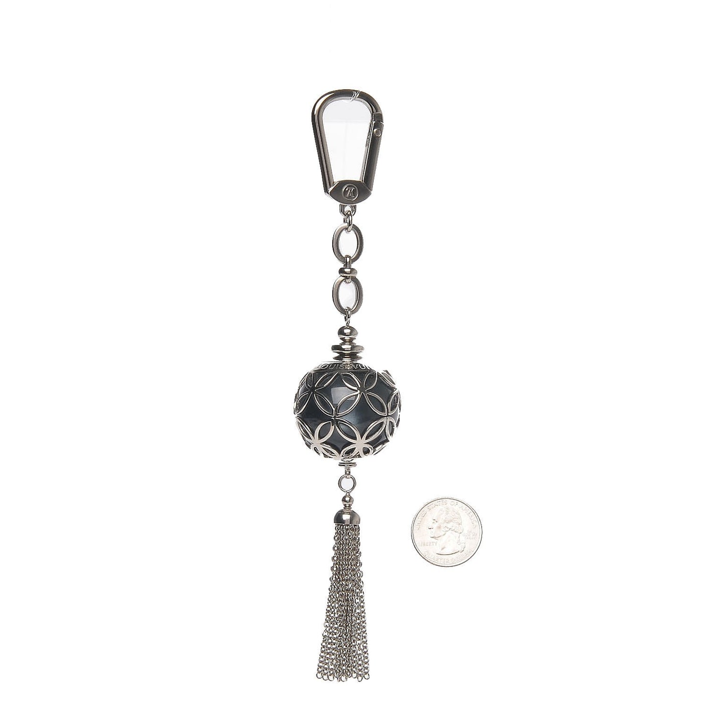 Ice Ball Key Holder Charm Silver
