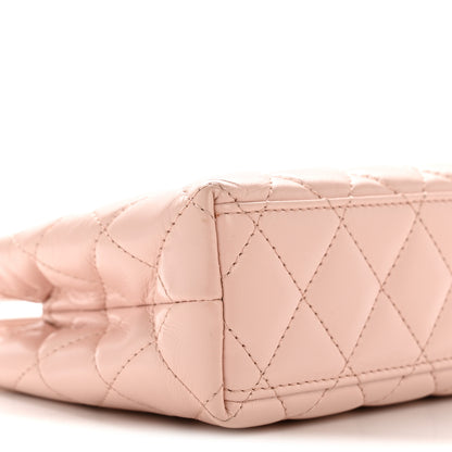 Chanel Shiny Aged Calfskin Quilted Nano Kelly Shopper Pink 9 of 12