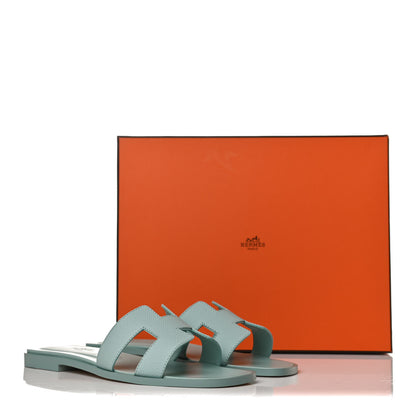 Hermes Epsom Oran Sandals 36 Vert Embrun 8 of 8
