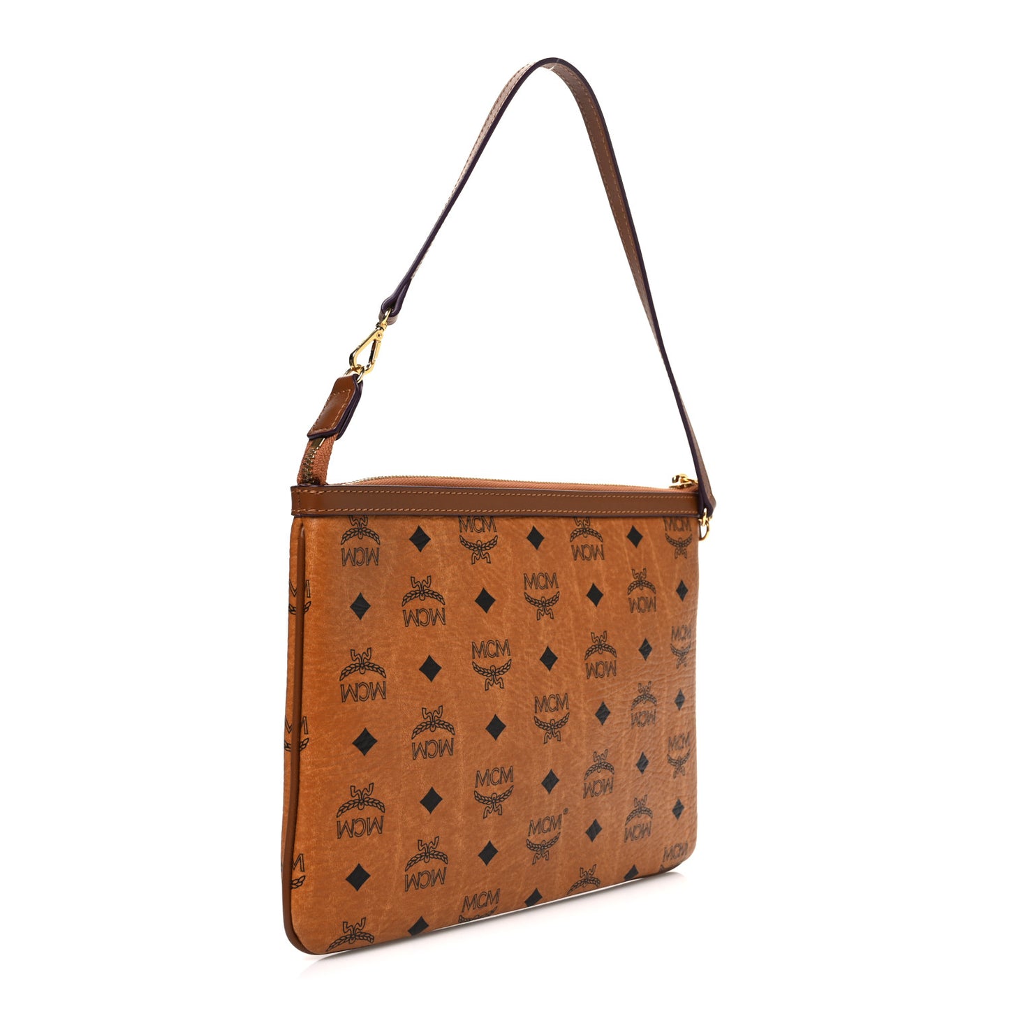 Visetos Medium Stark Wristlet Pouch Cognac