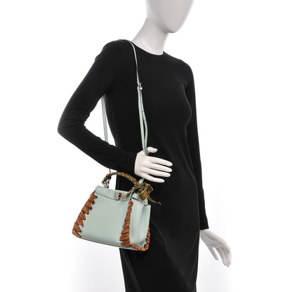 Fendi Nappa Ribbon Lace Up Mini Peekaboo Iconic Satchel Fairy Green 2 of 12