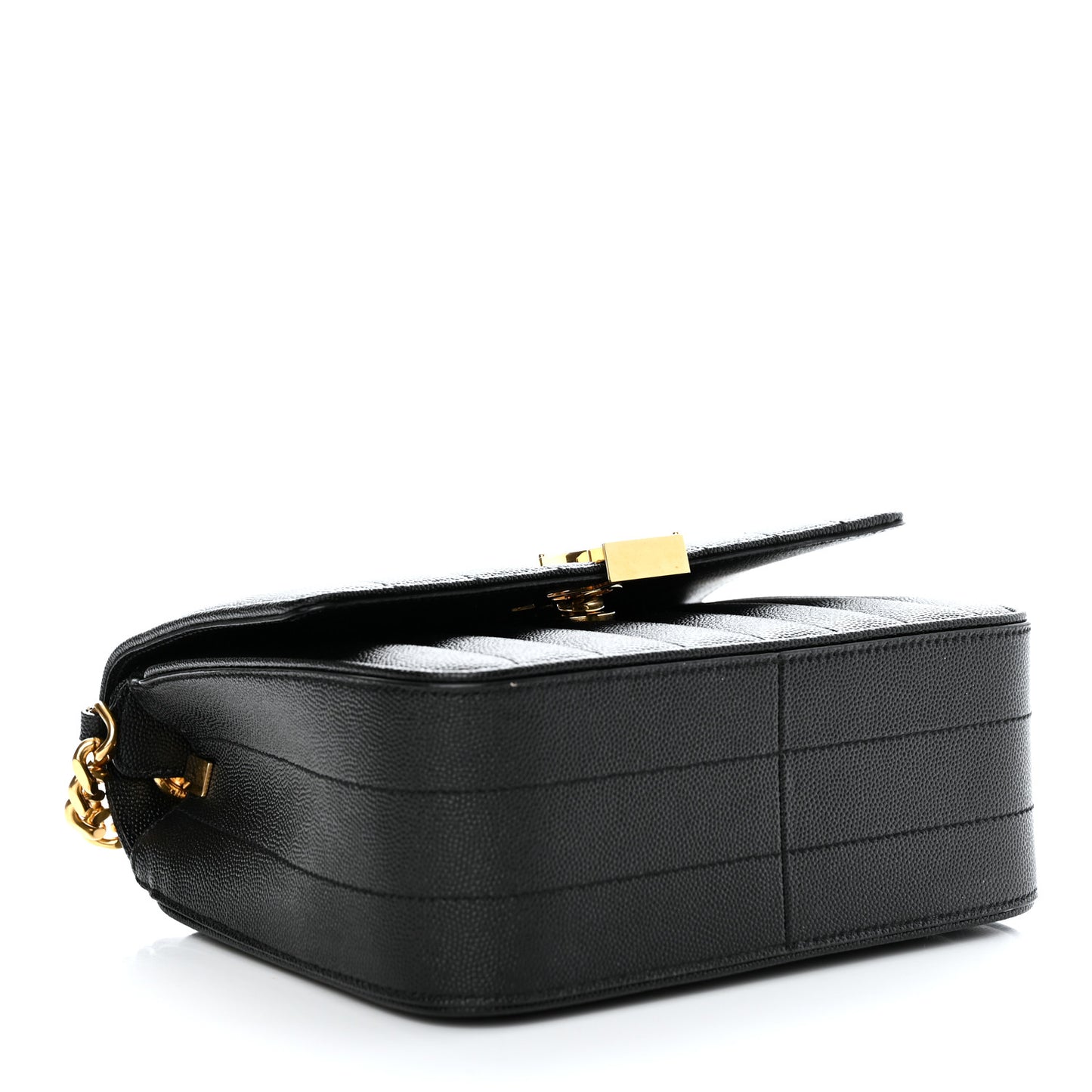 Grain De Poudre Matelasse Monogram Medium Vicky Chain Bag Black