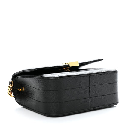 Saint Laurent Grain De Poudre Matelasse Monogram Medium Vicky Chain Bag Black 4 of 10