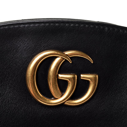 Gucci Calfskin Matelasse Medium GG Marmont Open Top Shoulder Bag Black 10 of 11