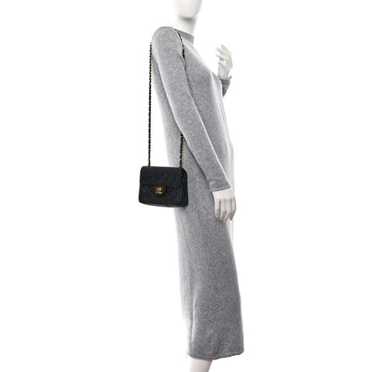 Chanel Lambskin Quilted Mini Square Flap Bag Black 2 of 16