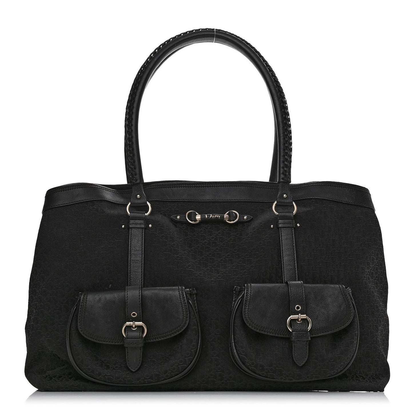 Monogram Large My Dior Frame Pocket Satchel Black