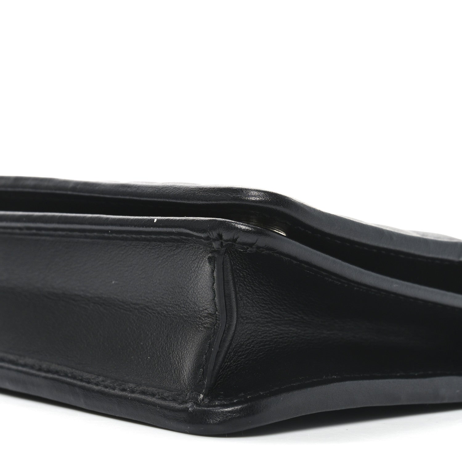 Prada Soft Calfskin Impunture Diagramme Chain Wallet Black 8 of 9