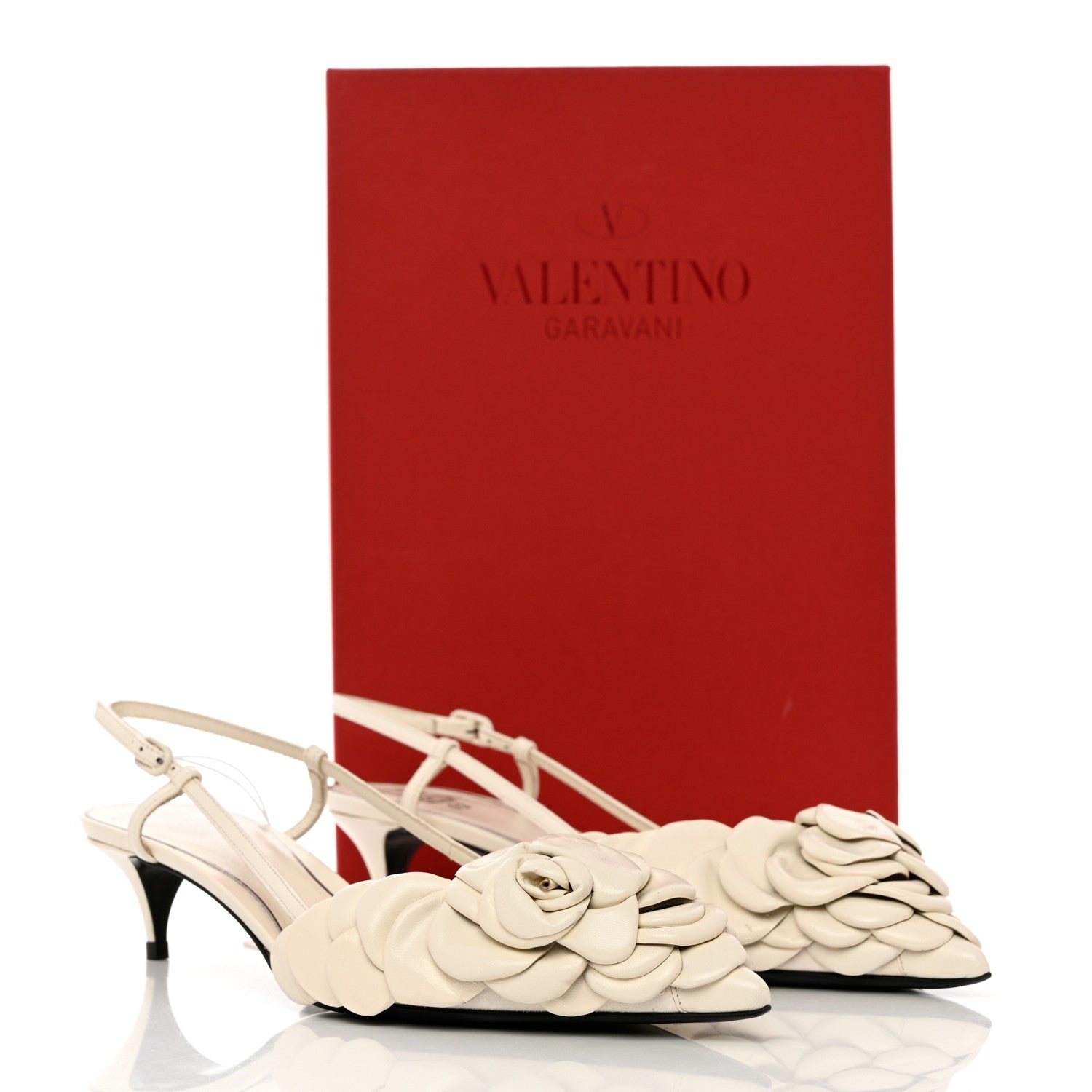 Valentino Garavani Kidskin Atelier 03 Rose Edition Slingback 40mm Pumps 38.5 Avorio 14 of 14