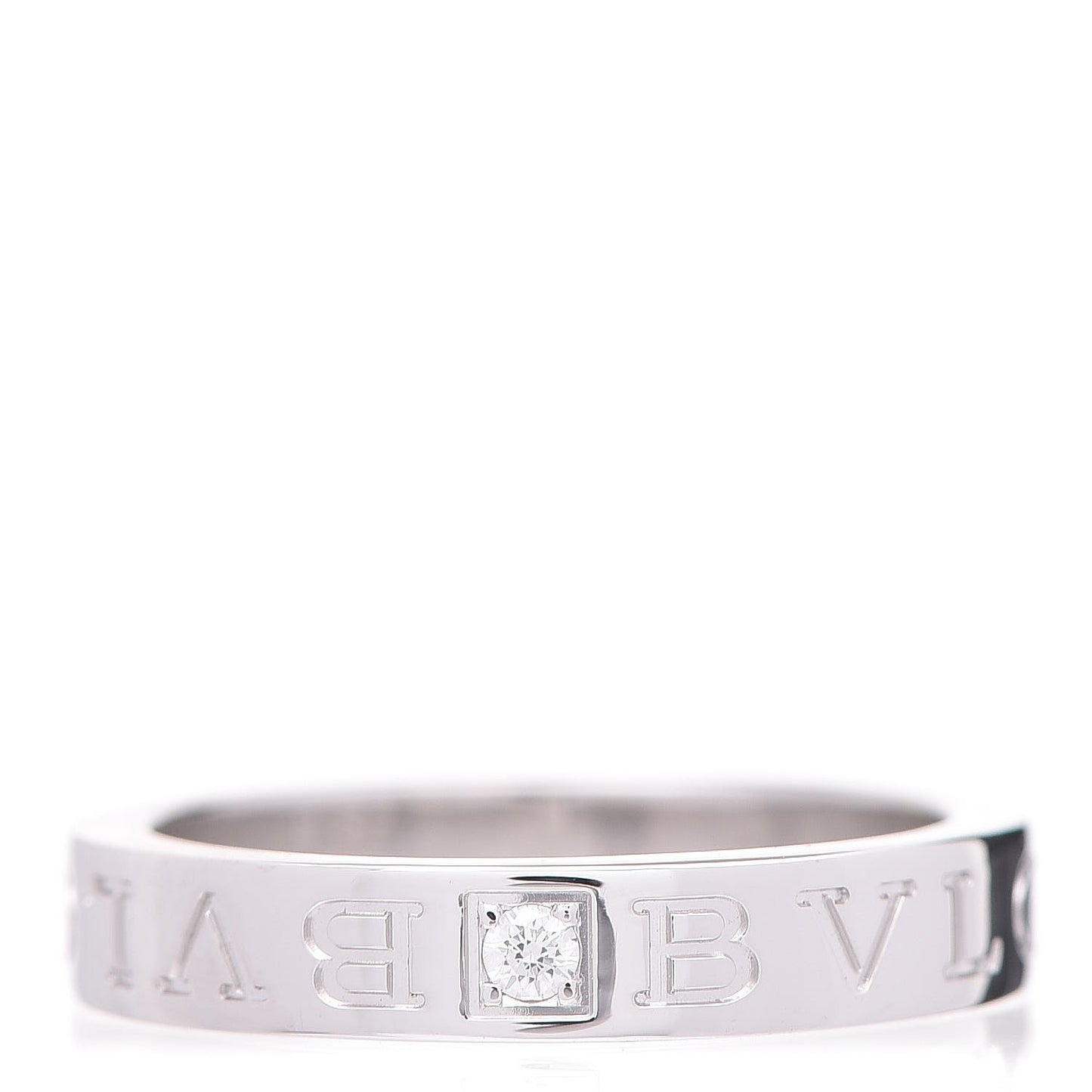 18K White Gold Diamond B.Zero1 Essential Band Ring 57 8