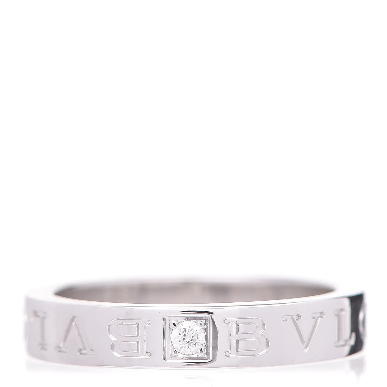 Bulgari 18K White Gold Diamond B.Zero1 Essential Band Ring 57 8 1 of 4