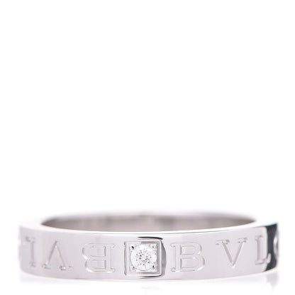 Bulgari 18K White Gold Diamond B.Zero1 Essential Band Ring 57 8 1 of 4